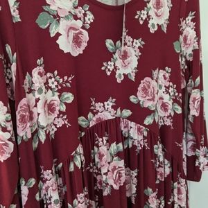 NWT Agnes & Dora XL Oakley Wine Floral Dress